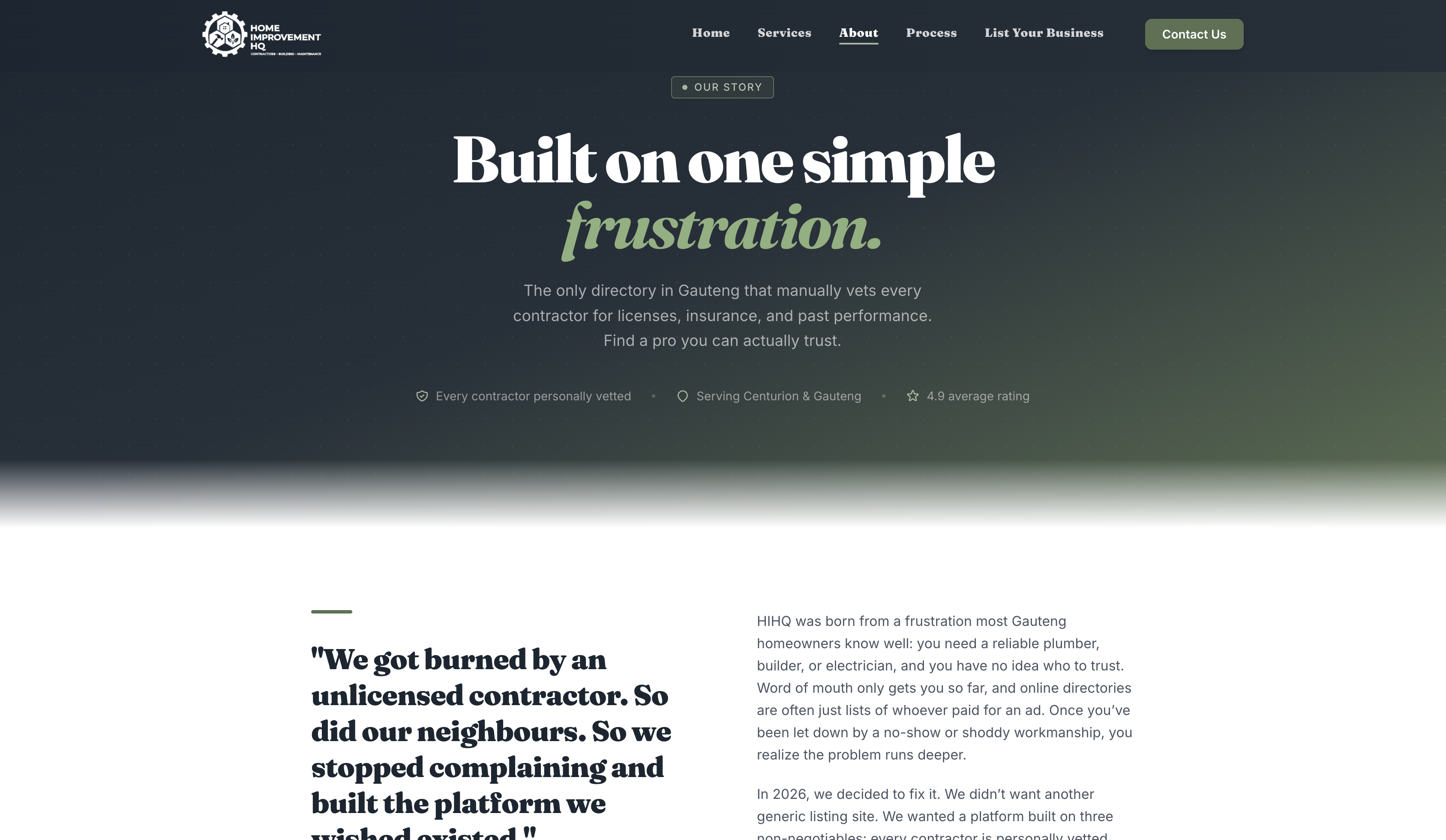 Home Improvement HQ — full-width banner